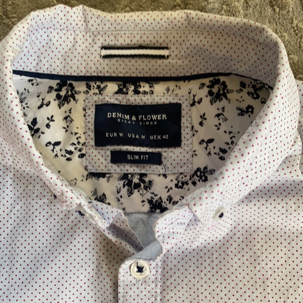 Men’s Denim & Flower slim fit button down shirt